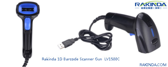 Rakinda 1D Barcode Scanner Gun  LV1500C Using for Library 